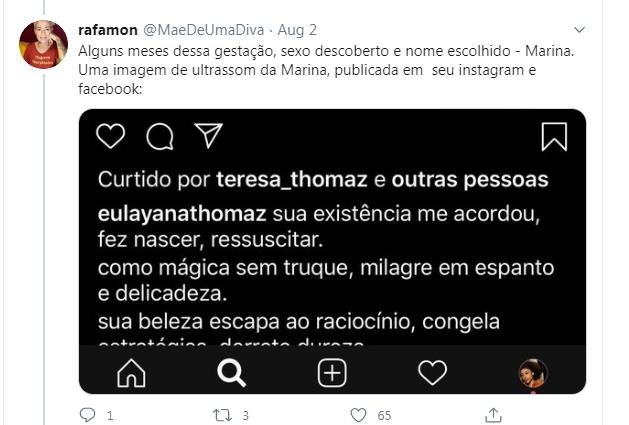 thread entre rafa mon e layana thomaz