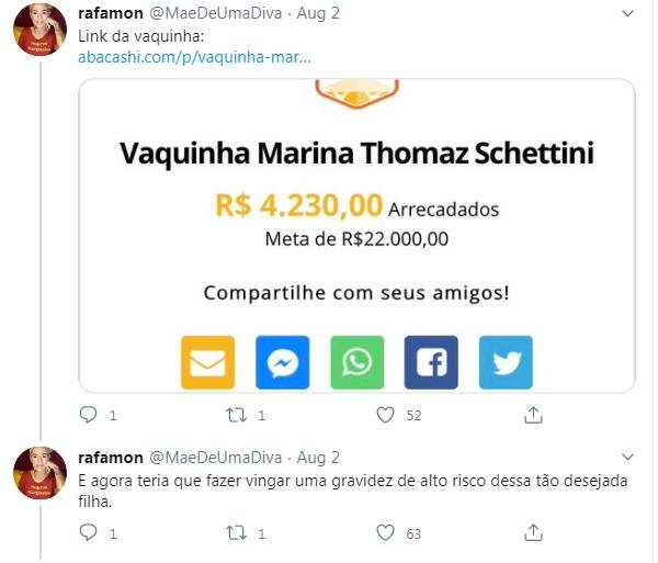thread entre rafa mon e layana thomaz