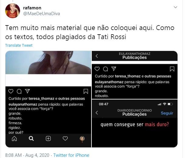 thread entre rafa mon e layana thomaz