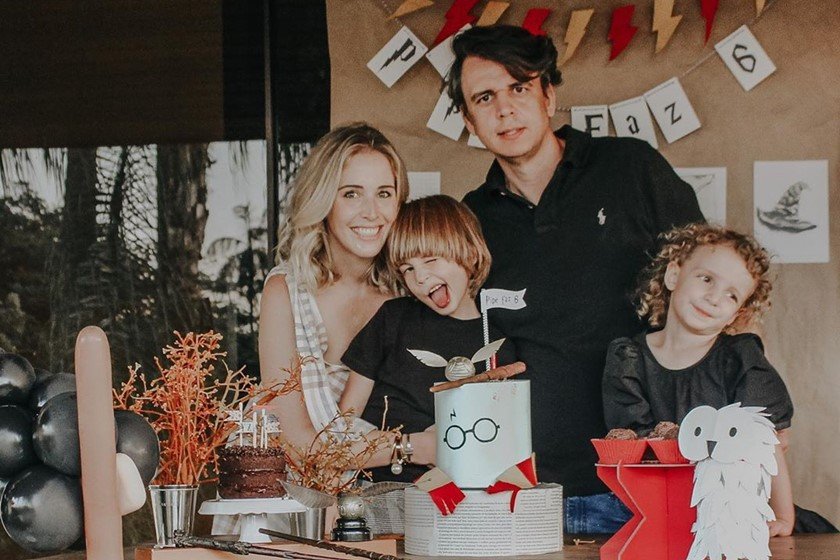 Duda Maia, Felipe Viotti com os filhos João Felipe e Allegra