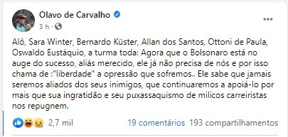 Bolsonaro e Olavo