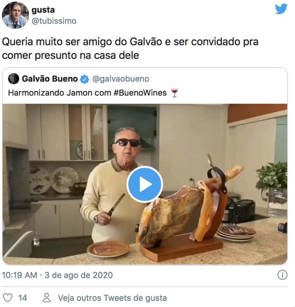 twitter fala sobre quarentena de Galvão bueno