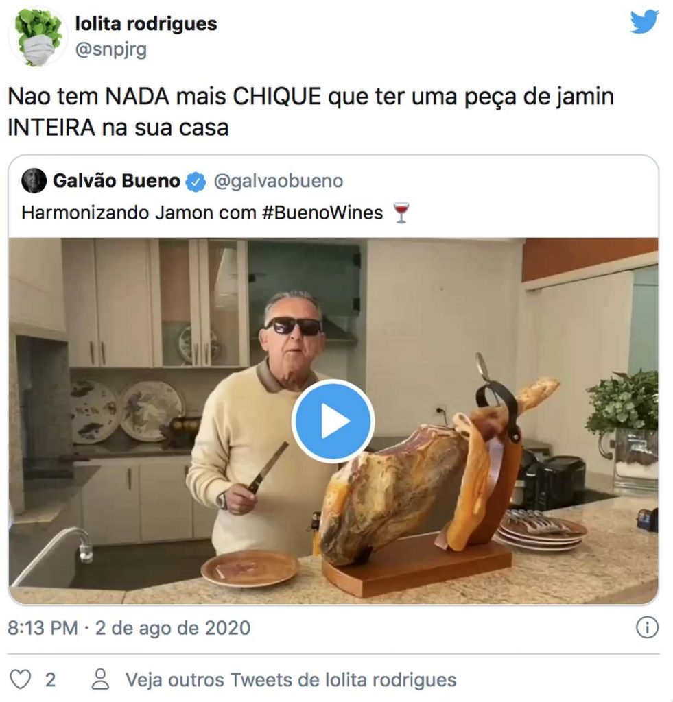 twitter fala sobre quarentena de Galvão bueno