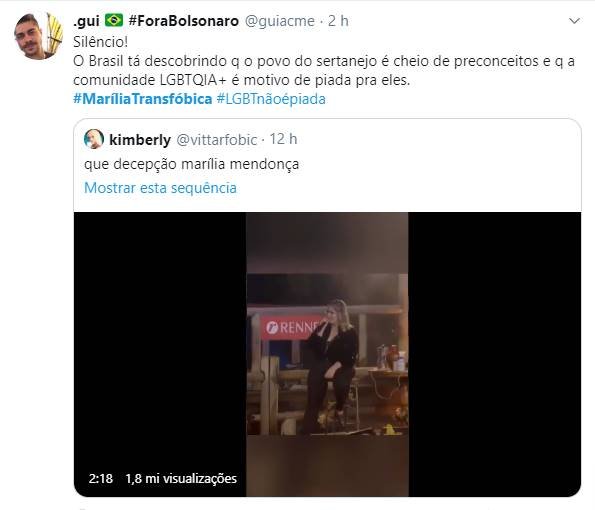 Marília Mendonça é acusada de transfobia
