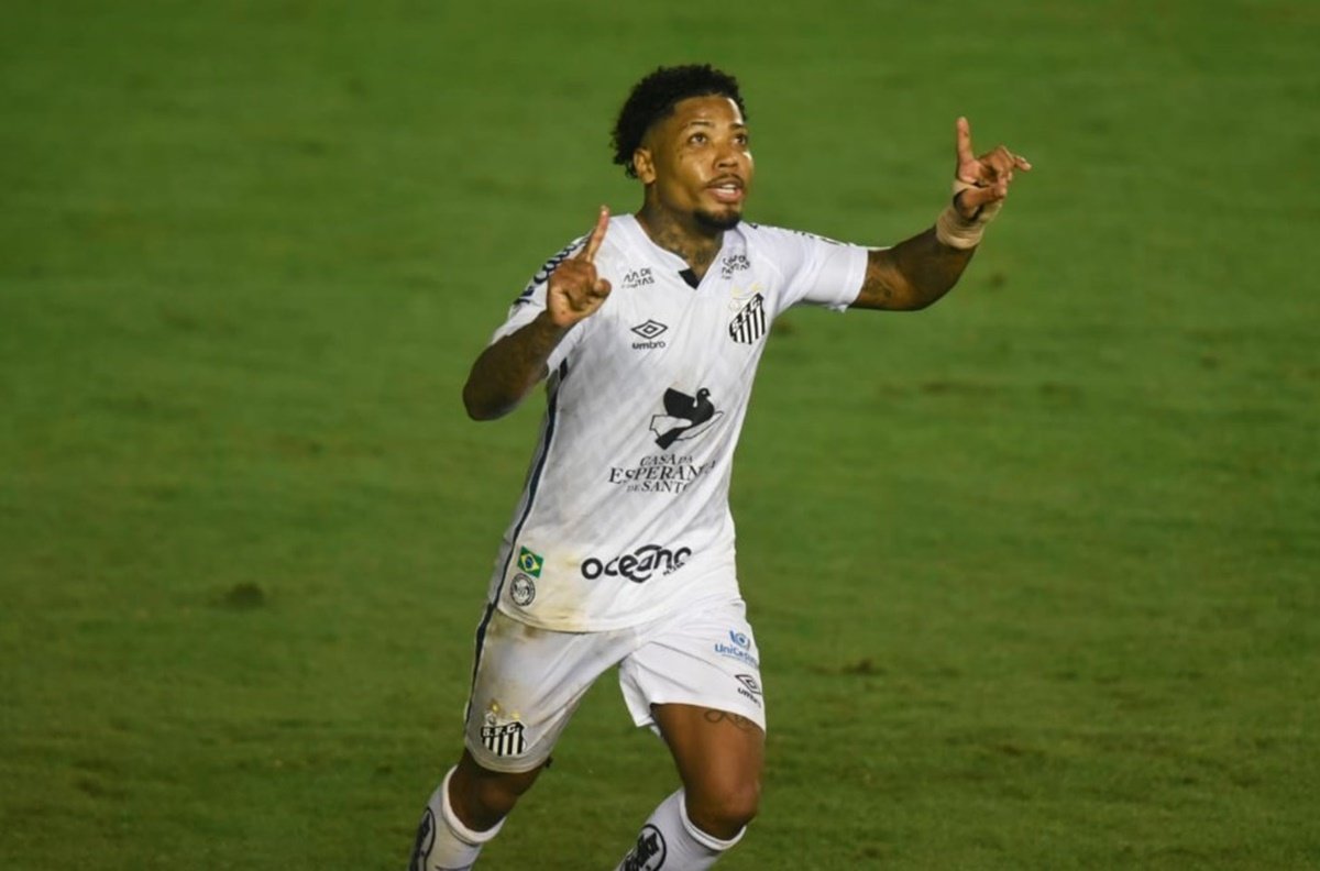 Marinho comemora gol no Santos