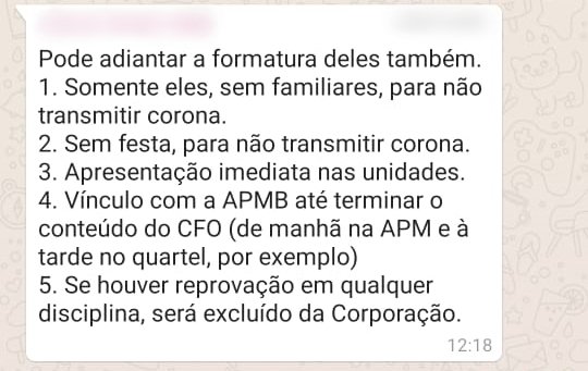 Print de conversa no Whatsapp PM