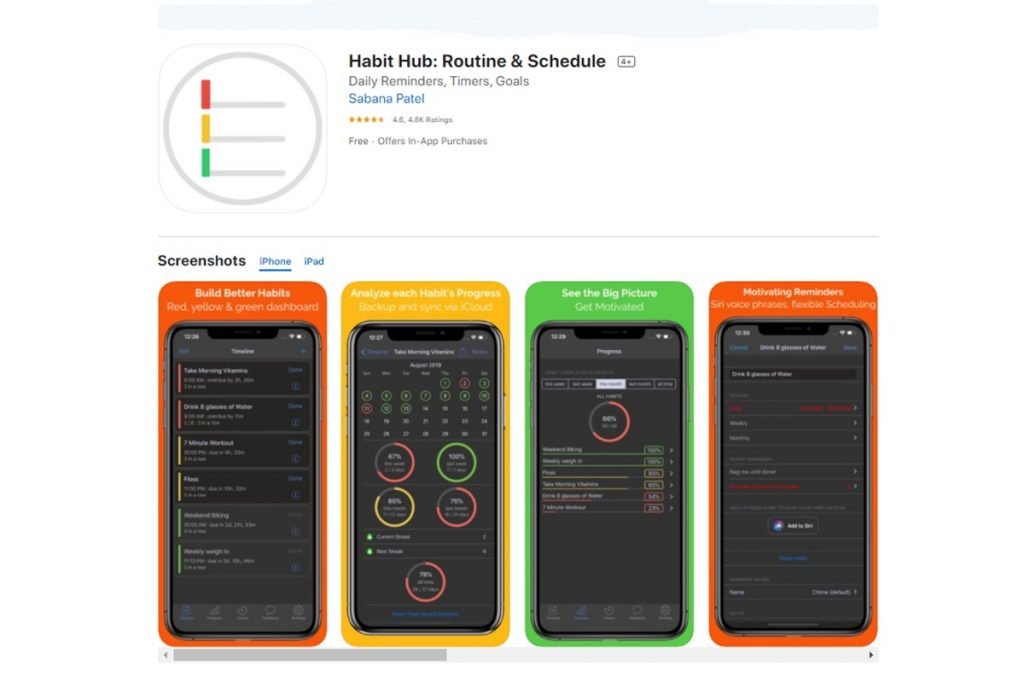 Aplicativo Habit Hub Routine and Schedule