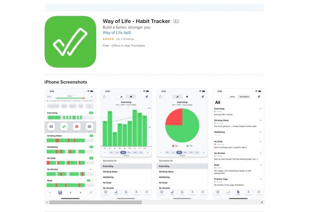 Aplicativo Way of Life - Habit Tracker