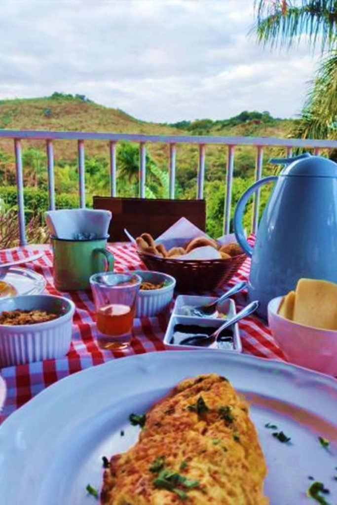 Café da manhã com vista especial