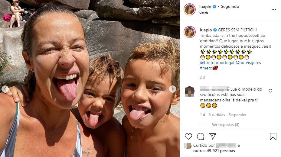 Luana Piovani com os filhos