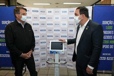 Presidente Jair Bolsonaro participa da Cerimônia de retomada do Alto Forno 1 da Usina de Ipatinga