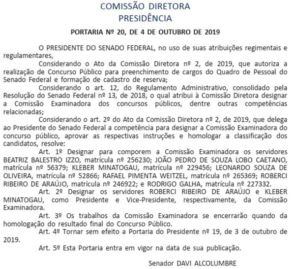 Extrato DOU 07/10/2019