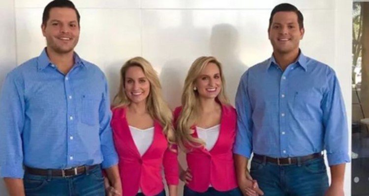Irmãs gêmeas se casam com irmãos gêmeos