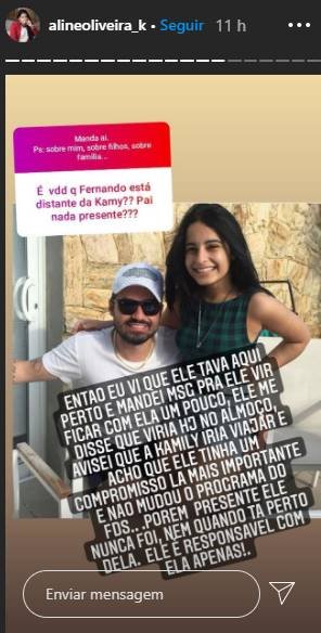 Mãe da filha de Fernando Zor diz que ele é ausente