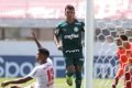 Gabriel Veron comemora gol no Palmeiras