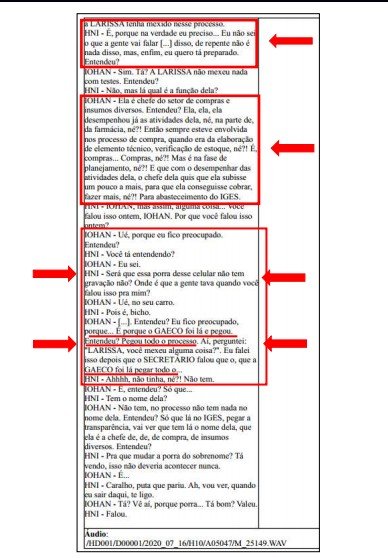 Trecho processo Falso Negativo