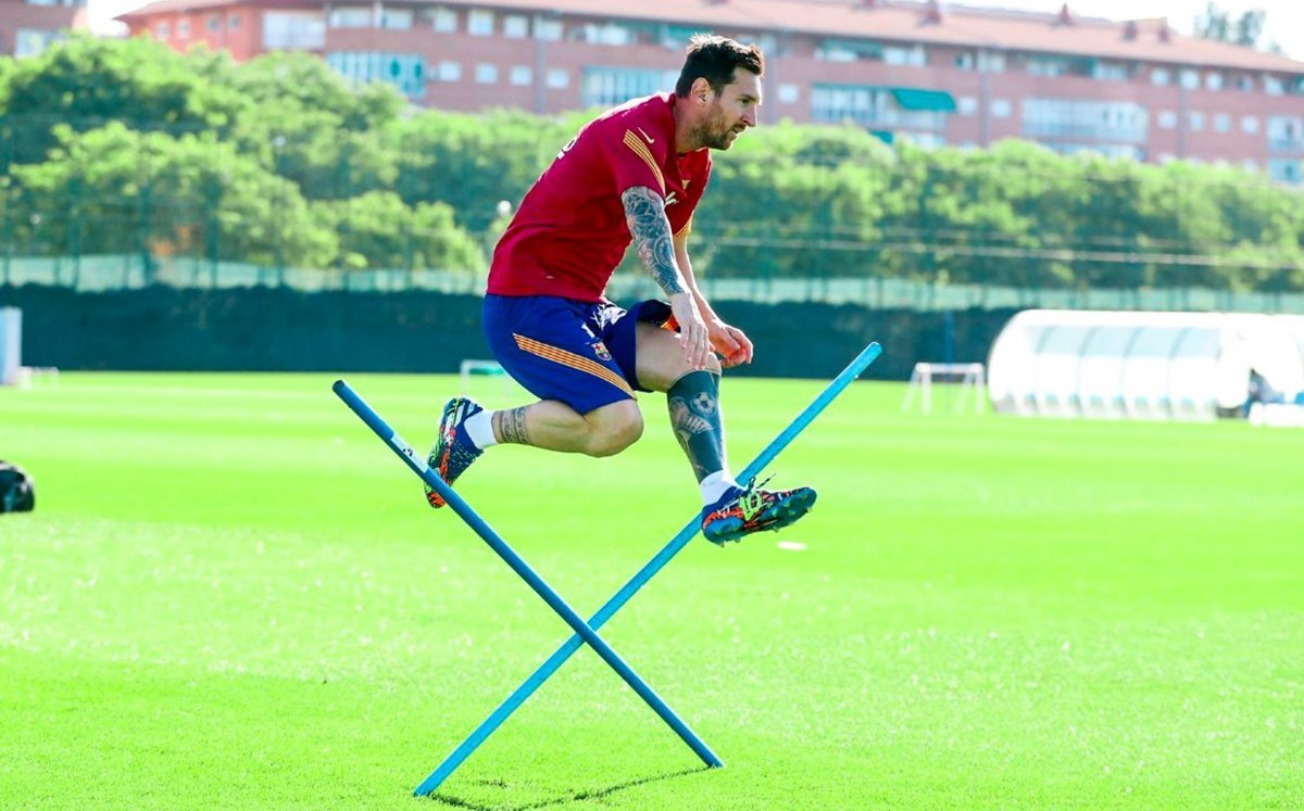 Messi em treino do Barcellona