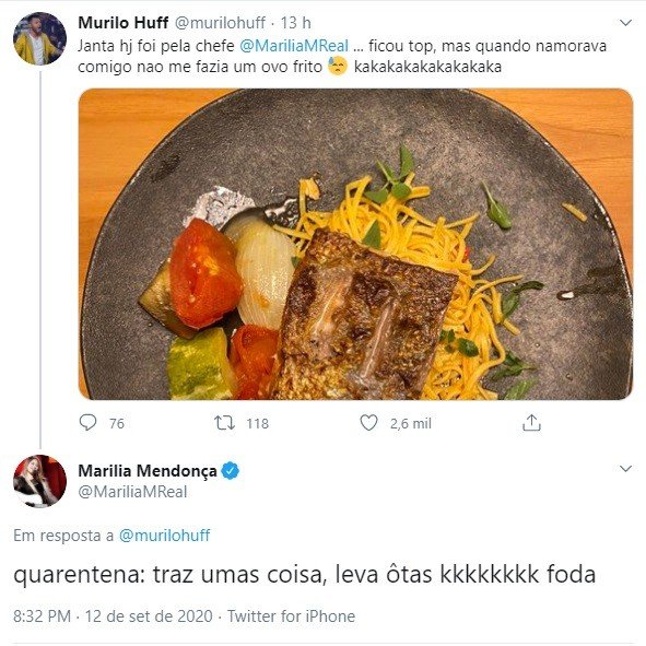 O encontro foi para comemorar os 8 meses de Leo, filho do ex-casal. Murilo ologiou o desempenho da cantora na cozinha, mas aproveitou a chance para brincar sobre a época em que estavam juntos.