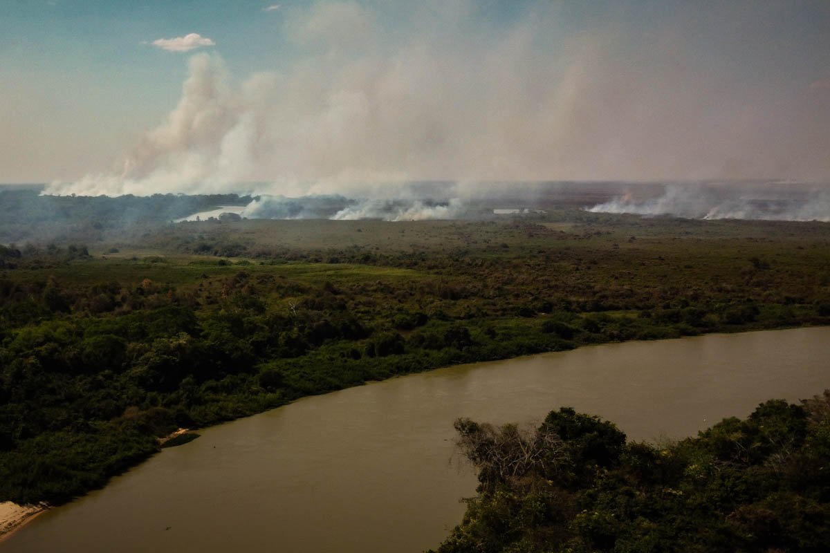Queimada no Pantanal brasileiro em 2020