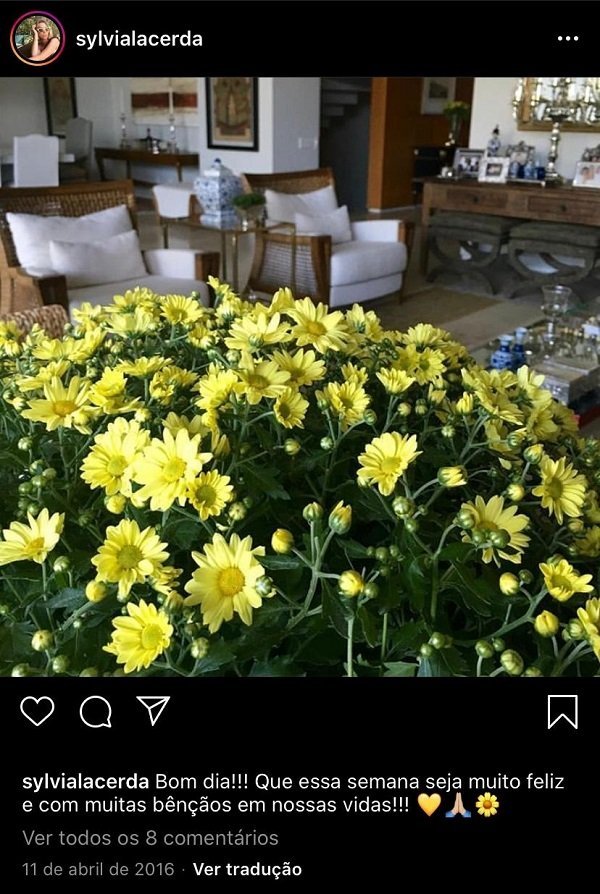 post de instagram com foto de flores