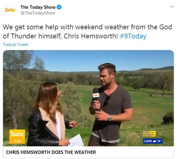 Chris Hemsworth apresenta programa ao vivo