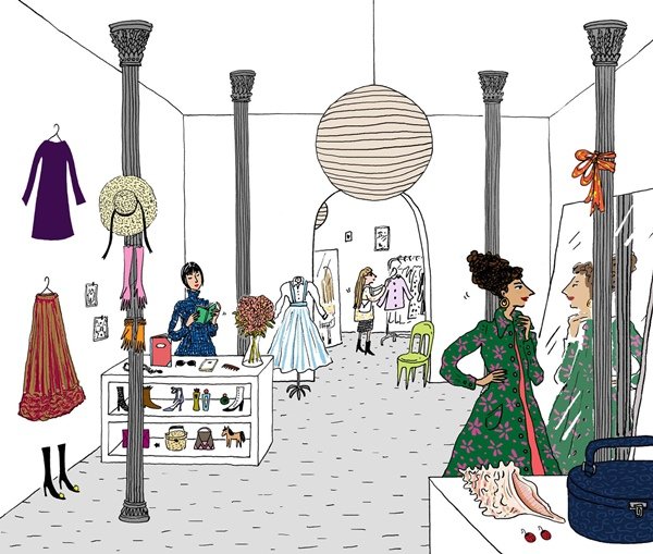Ilustração de Joana Avillez para a Valentino