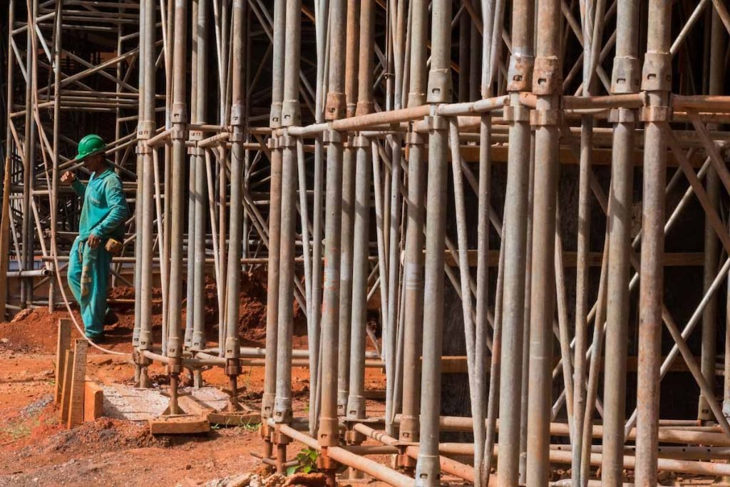 Obra do viaduto do eixão sul