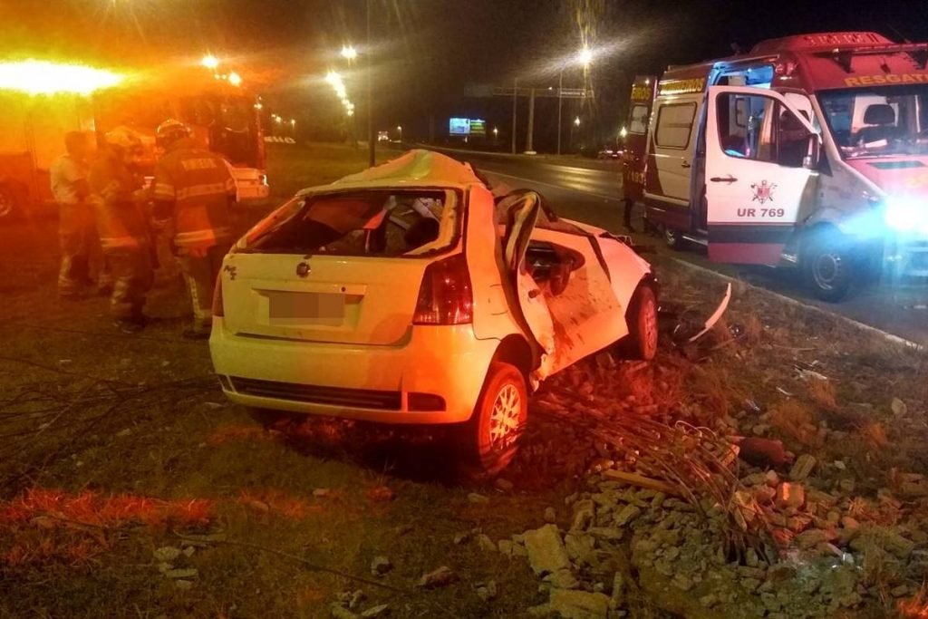 Acidente na BR-020, na entrada de Sobradinho