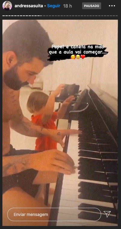 gusttavo lima toca piano com os filhos 1