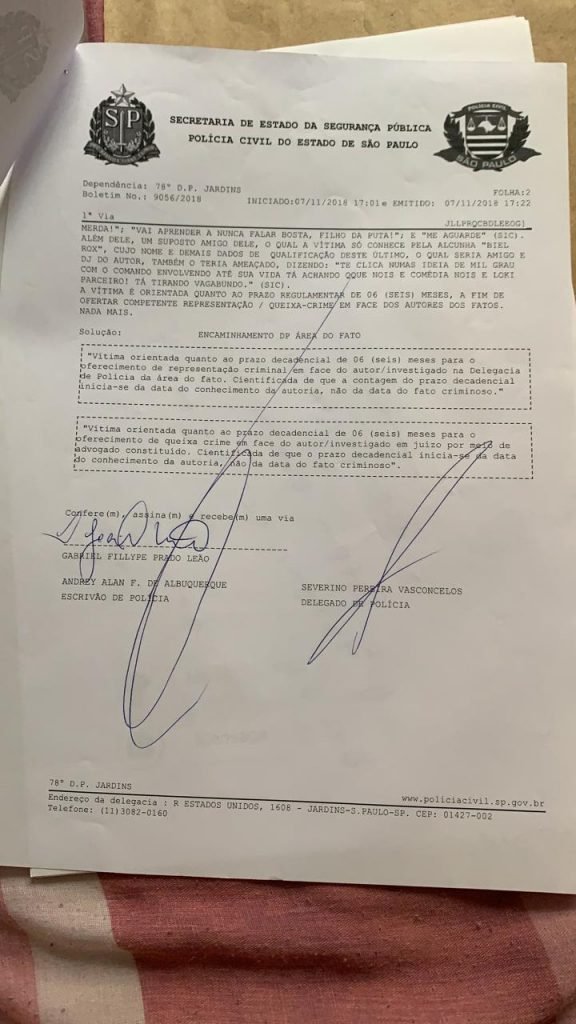 Boletim de ocorrência