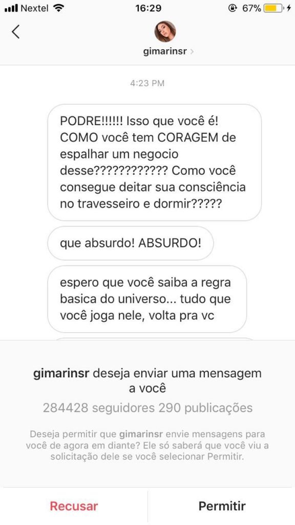 Conversa no Instagram