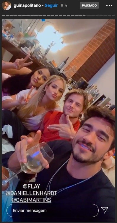 Guilherme Napolitano, Daniel Lenhardt, Gabi Martins e Flayslane se reúnem