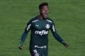 Gabriel Menino vibra com gol no Palmeiras