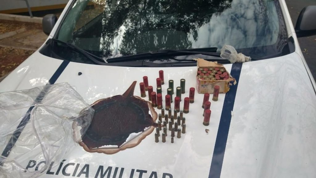 Sacola com armas e munição