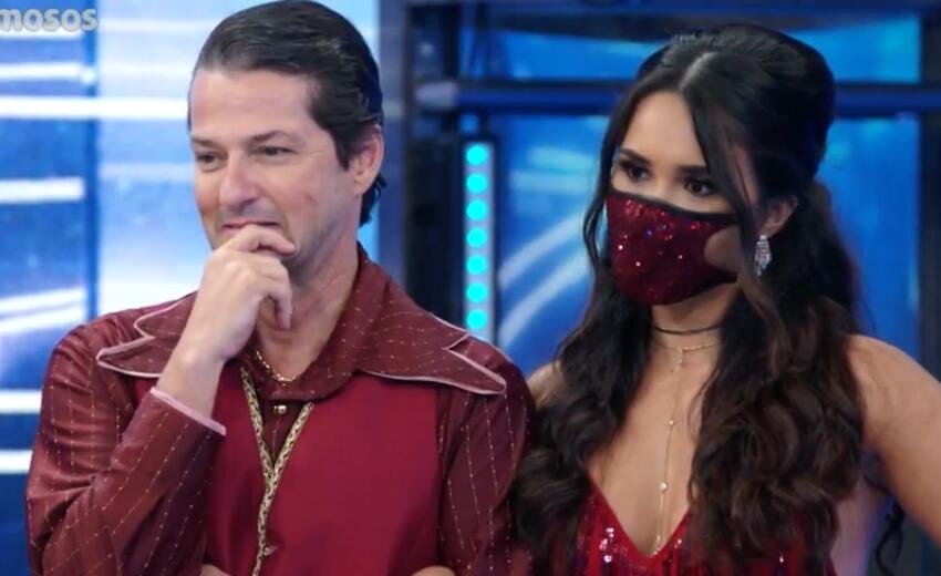 Marcelo Serrado e dançarina do Faustão