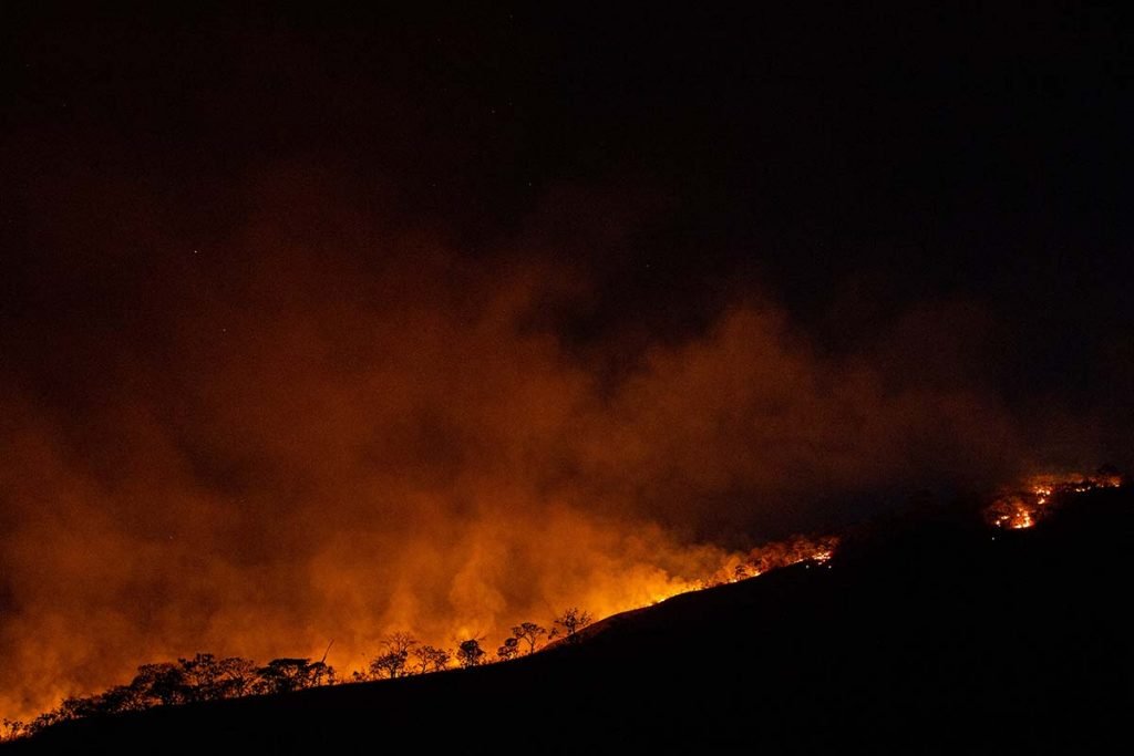 Incêndio na Chapada dos Veadeiros