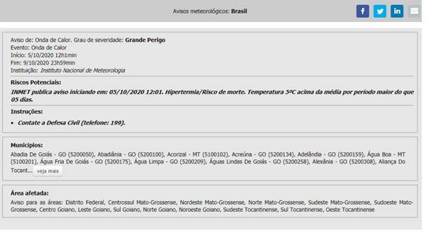 Onda de calor no DF
