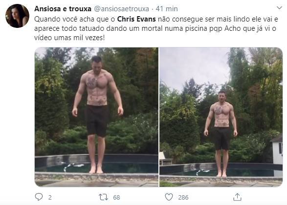 Eita Capitão! Sem camisa Chris Evans revela tatuagens secretas