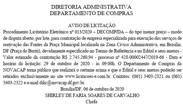 Extrato DODF 07/10/2020
