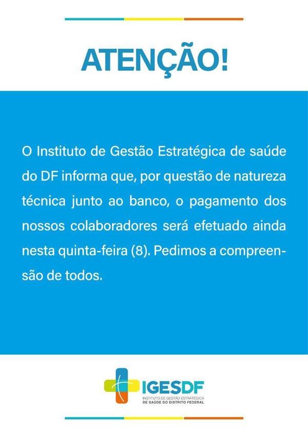 Atraso nos salários do Iges-DF