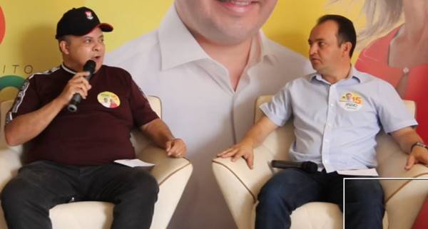 O governador do Distrito Federal, Ibaneis Rocha, participou de uma live do prefeito de Valparaíso (GO) e candidato à reeleição, Pábio Mossoró (MDB)