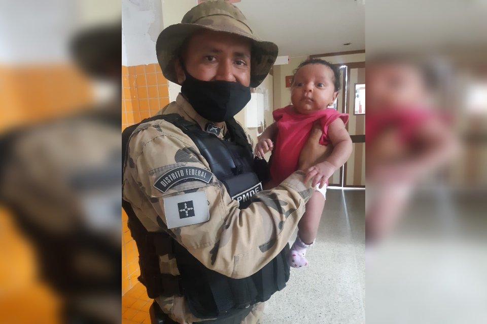 bebê salva por PMs em Planaltina