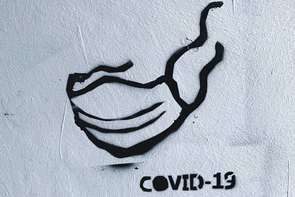 grafite de máscara covid