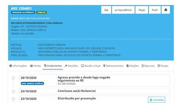 Recurso do Arruda no STF