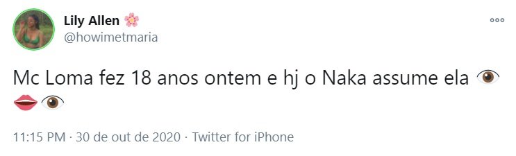 Tweets Mc Loma e Naka