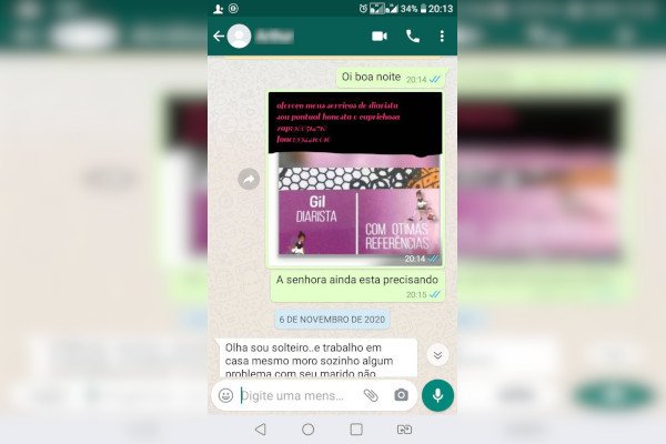 print conversa de whatsapp
