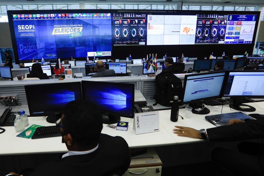 Operação Eleições 2020 no Centro Integrado de Comando e Controle Nacional (CICCN)