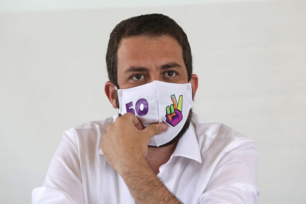 Guilherme Boulos (PSOL), candidato à prefeitura de São Paulo, durante coletiva de imprensa sobre as alianças partidárias 1