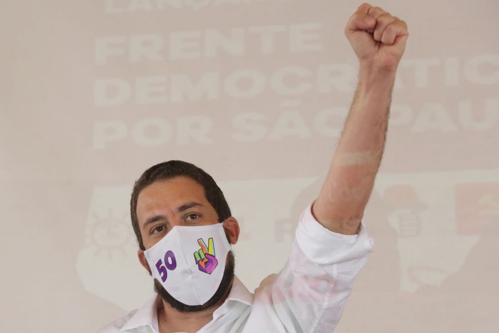 Guilherme Boulos (PSOL), candidato à prefeitura de São Paulo, durante coletiva de imprensa sobre as alianças partidárias 5