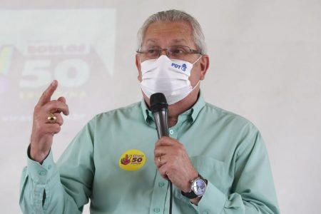 Antônio Neto (PDT), durante coletiva de imprensa sobre as alianças partidárias